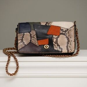 Vintage COACH 1941 Patchwork Leather Luxury Crossbody w/ Kiss Lock Coin Purse